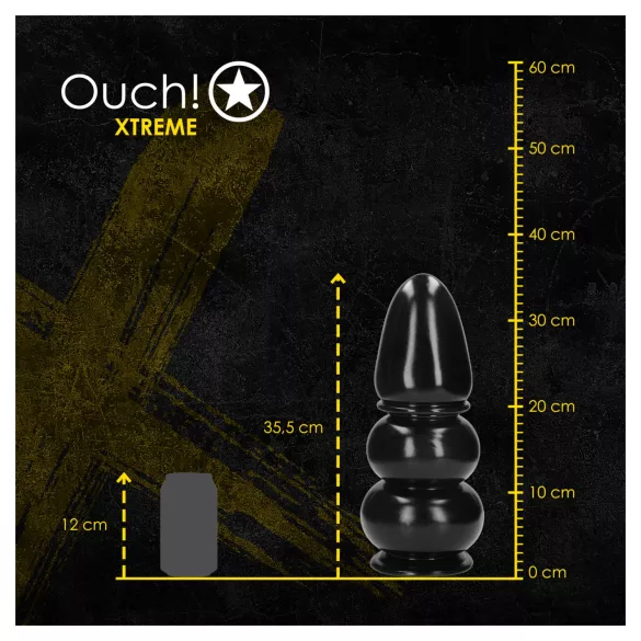 Ouch! Ultra Collosus - dop anal extra mare (negru) - 33 cm