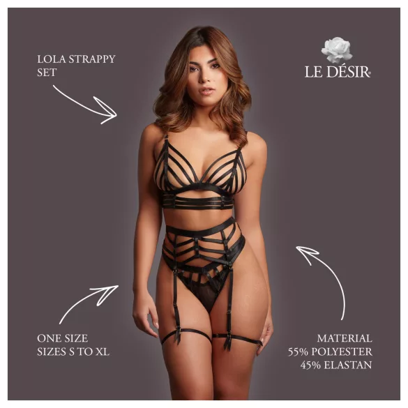 Le Désir Lola - set sutien cu bretele (negru)