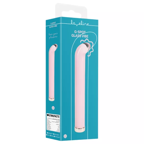 Loveline - vibrator din sticlă cu punctul G (roz)