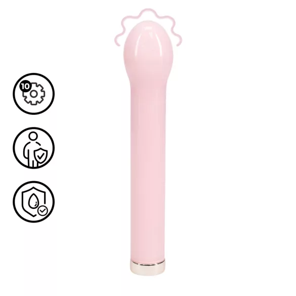 Loveline - vibrator de sticlă cu cap sferic (roz)