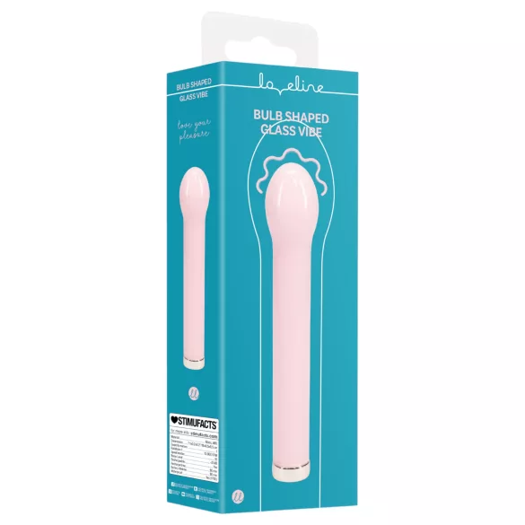 Loveline - vibrator de sticlă cu cap sferic (roz)