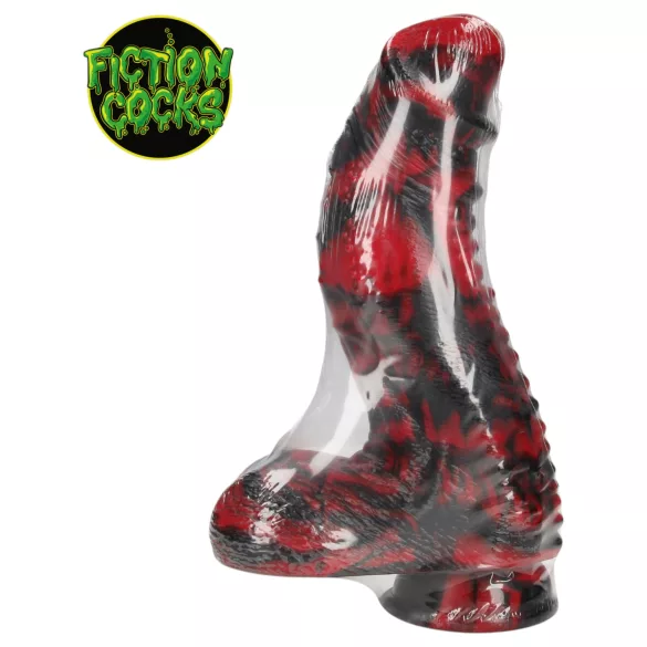 Ouch! Dark Lycan Spawn - dildo fantezie din silicon (roșu-negru)