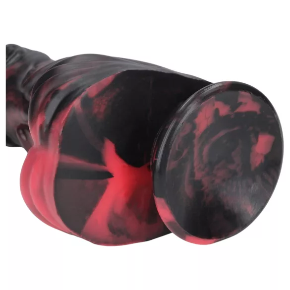 Ouch! Dark Lycan Spawn - dildo fantezie din silicon (roșu-negru)