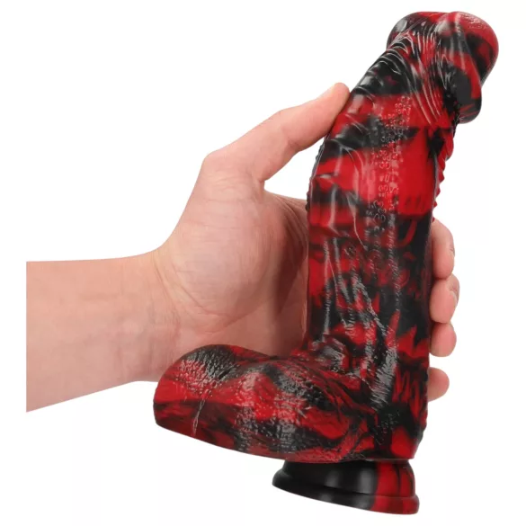 Ouch! Dark Lycan Spawn - dildo fantezie din silicon (roșu-negru)