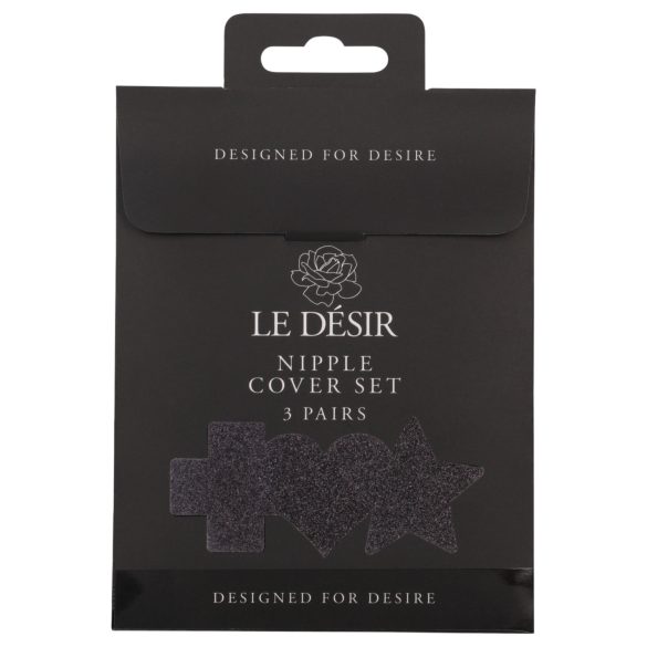 Le Désir - set accesorii pentru sâni - 3 perechi - negru