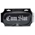 Au! - mască de ochi din satin inscripționată „Cum Slut” (neagră)