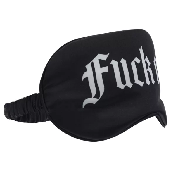 Aoleu! - mască de ochi din satin cu inscripția „Fuck Off” (neagră)