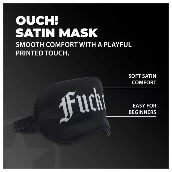 Aoleu! - mască de ochi din satin cu inscripția „Fuck Off” (neagră)