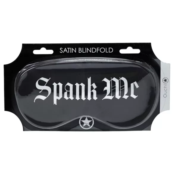 Au! - mască de ochi din satin cu inscripția „Spank Me” (negru)