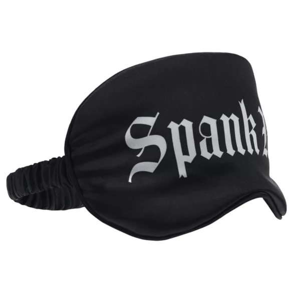 Au! - mască de ochi din satin cu inscripția „Spank Me” (negru)