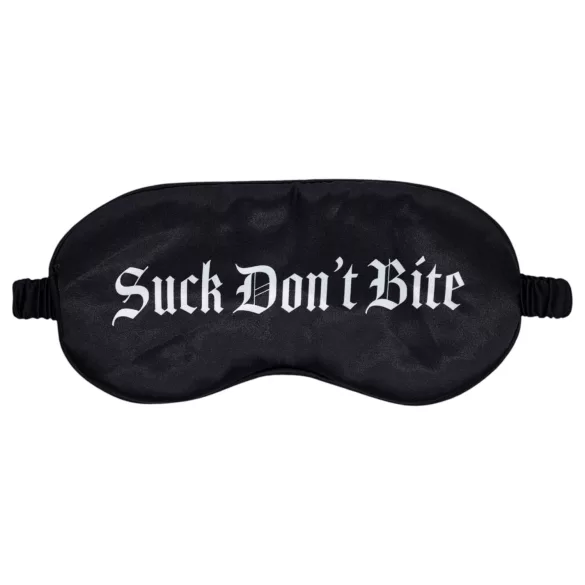 Aoleu! - mască de ochi din satin „Suck Don't Bite” (neagră)