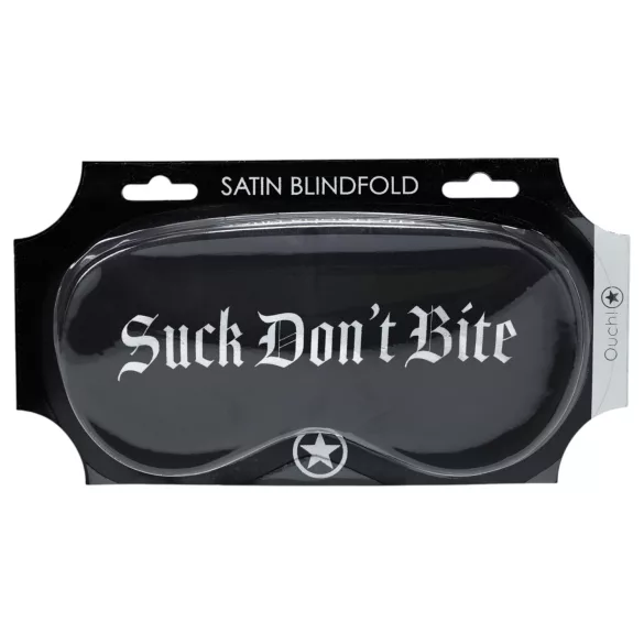 Aoleu! - mască de ochi din satin „Suck Don't Bite” (neagră)