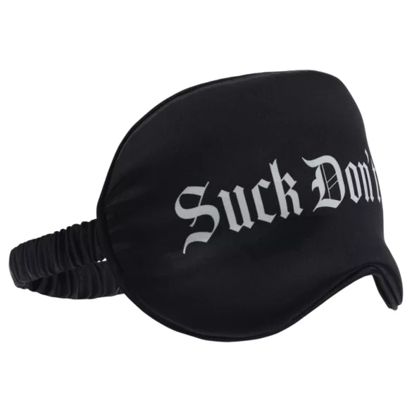 Aoleu! - mască de ochi din satin „Suck Don't Bite” (neagră)