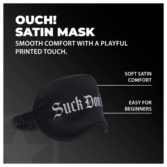 Aoleu! - mască de ochi din satin „Suck Don't Bite” (neagră)