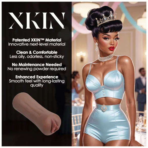XKIN Beauty Queen Lulu - vagină masturbatoare realistă (nuanță naturală închisă)