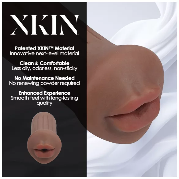 XKIN - masturbator cu gură artificială - S (natural închis la culoare)