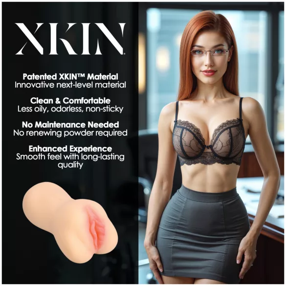 XKIN Amber Blowfiled - vagină masturbator realistă (culoare naturală)