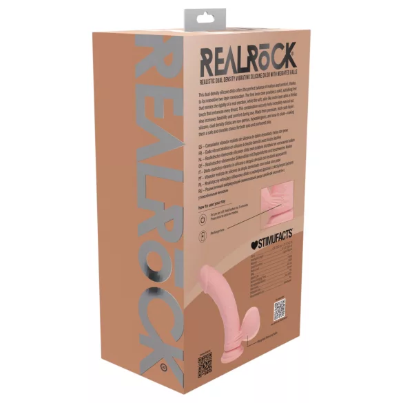 RealRock - vibrator realist cu densitate dublă (culoarea pielii) - 20 cm