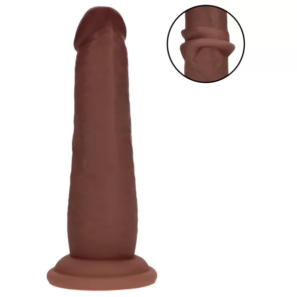 RealRock - dildo realist cu densitate dublă (maro) - 15,5 cm