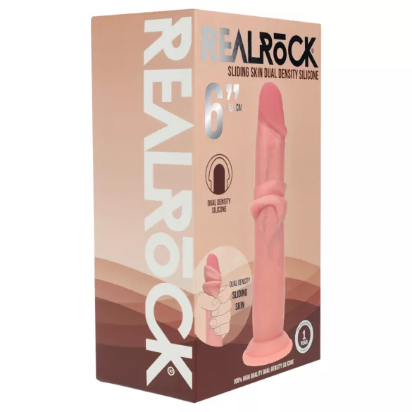 RealRock - dildo realist cu densitate dublă (culoarea pielii) - 15,5 cm