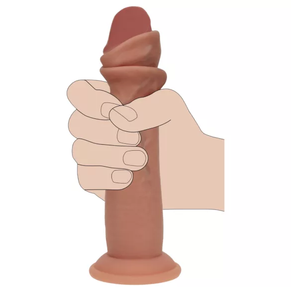 RealRock - dildo realist cu densitate dublă (bronzat) - 15,5 cm
