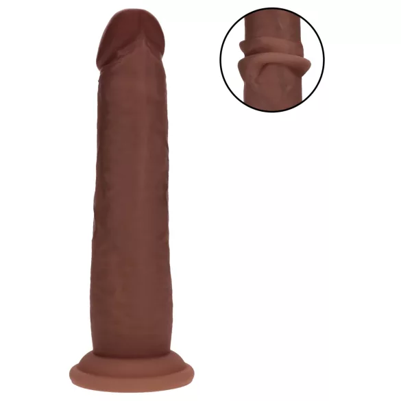 RealRock - dildo realist cu densitate dublă (maro) - 18,5 cm