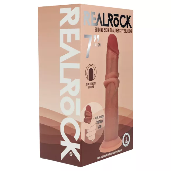 RealRock - dildo realist cu densitate dublă (bronzat) - 18,5 cm