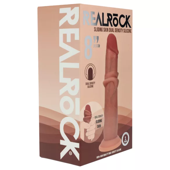 RealRock - dildo realist cu densitate dublă (bronzat) - 20,5 cm