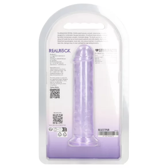 RealRock - dildo realist cu ventuză (mov) - 12,7 cm
