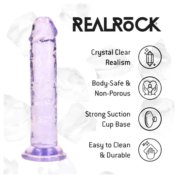 RealRock - dildo realist cu ventuză (mov) - 12,7 cm