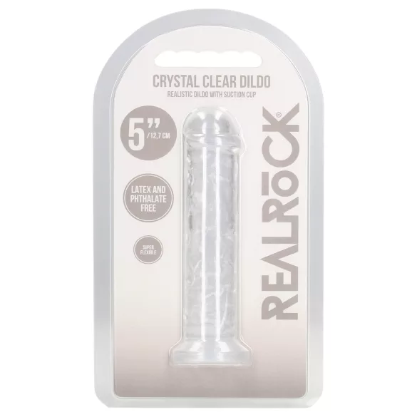 RealRock - dildo realist cu ventuză (transparent) - 12,7 cm