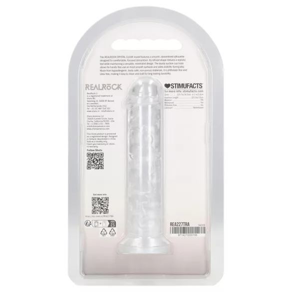 RealRock - dildo realist cu ventuză (transparent) - 12,7 cm