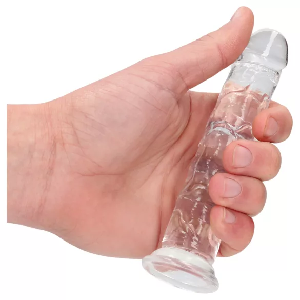 RealRock - dildo realist cu ventuză (transparent) - 12,7 cm