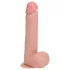 RealRock - vibrator cu ventuză și funcție de împingere - culoare naturală 20,5cm