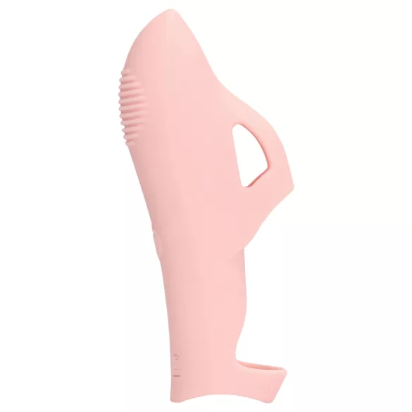 Loveline - vibrator pentru deget cu textură - silicon roz