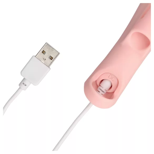 Loveline - vibrator pentru deget cu textură - silicon roz