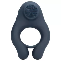   Loveline - inel pentru penis cu vibrații și stimulare clitoridiană - gri
