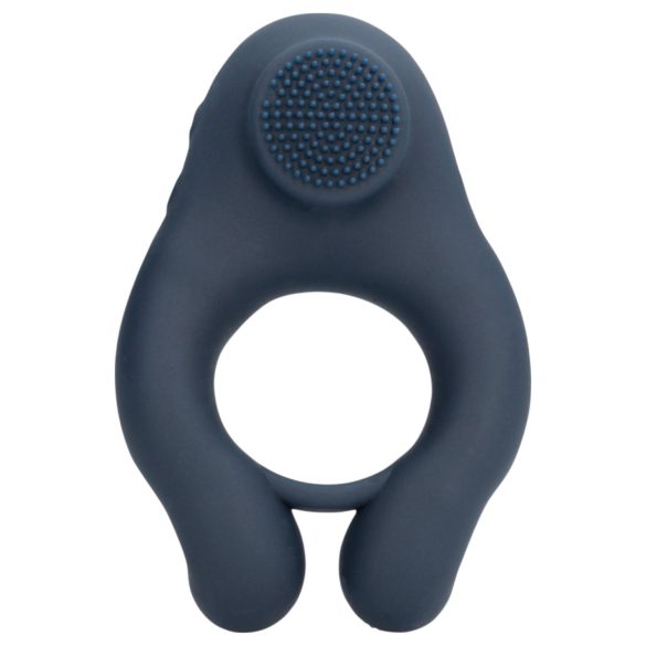 Loveline - inel vibrant pentru penis cu stimulare clitoridiană (gri)