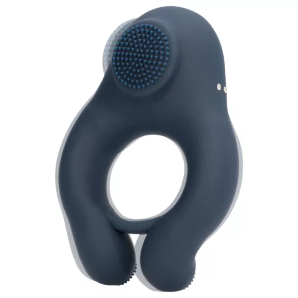 Loveline - inel pentru penis cu vibrații și stimulare clitoridiană - gri