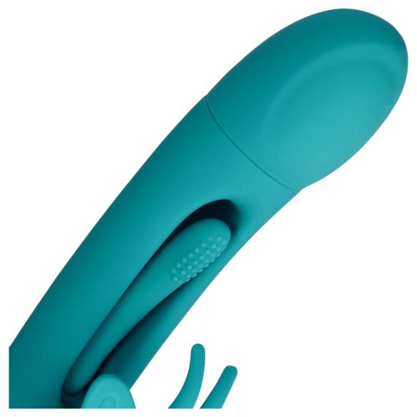 Loveline - vibrator tip fluture cu limbă - silicon turcoaz