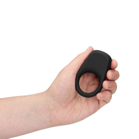 Loveline - inel pentru penis cu vibratii și baterie incorporată (negru)