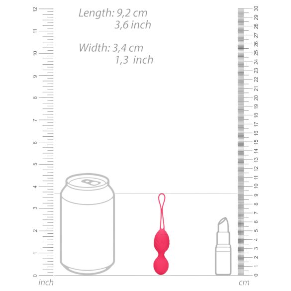 Loveline - bilă vaginală vibrator cu textură ondulată - roz