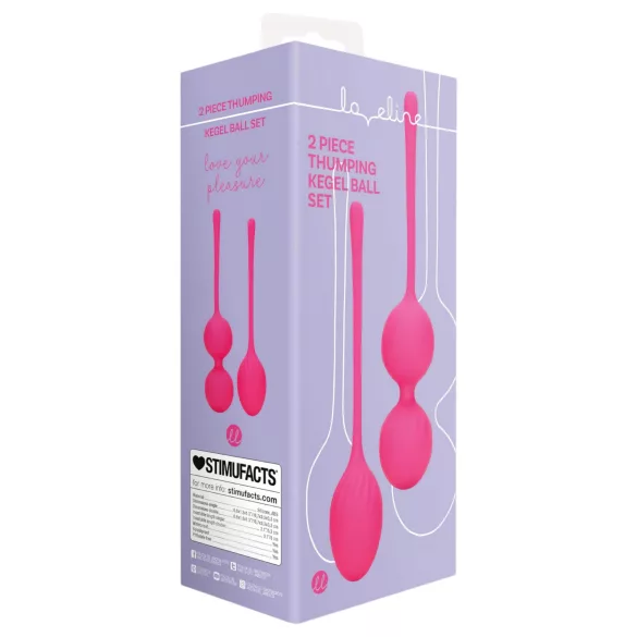 Loveline - bile kegel cu greutate - set 2 piese - roz
