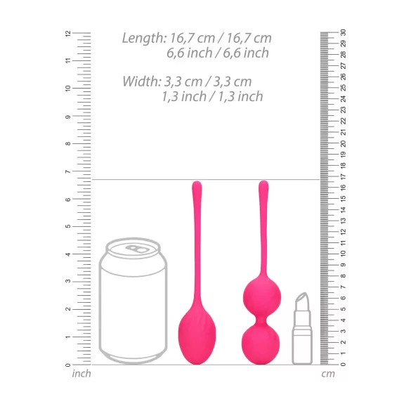 Loveline - bile kegel cu greutate - set 2 piese - roz