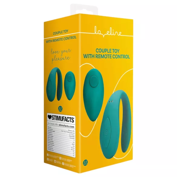 Loveline - vibrator pentru cuplu, reîncărcabil, rezistent la apă, verde