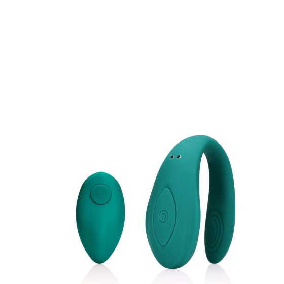 Loveline - vibrator de cuplu, impermeabil, cu acumulator, cu comandă radio (verde)