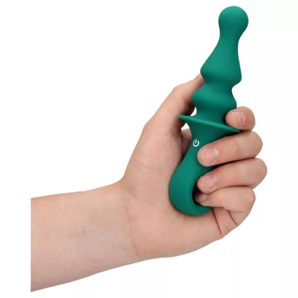 Loveline - vibrator anal cu bile, reîncărcabil - verde