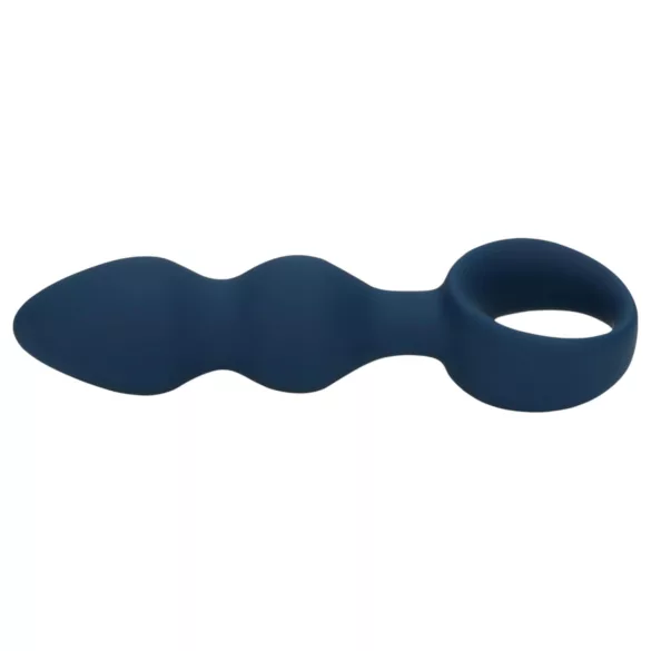 Loveline - dildo anal cu inel - mărime medie - albastru