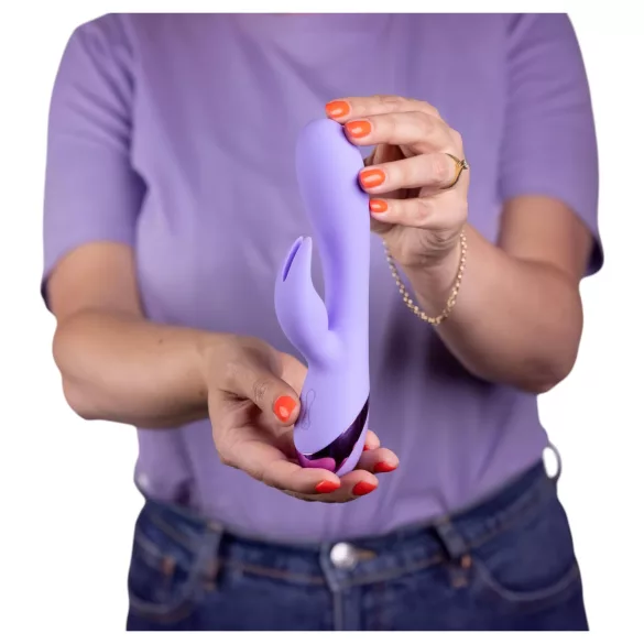 Loveline - vibrator clitoridian tip iepuraș cu braț - reîncărcabil - mov
