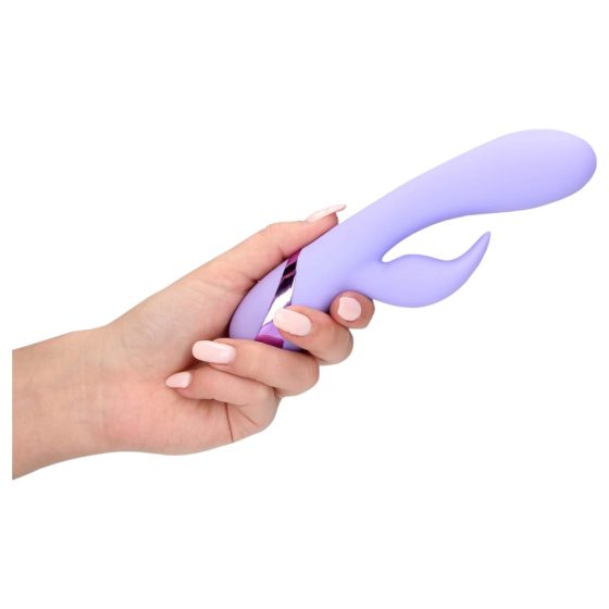 Loveline - vibrător cu mâner pentru clitoral sub formă de iepure, pe baterie (mov)